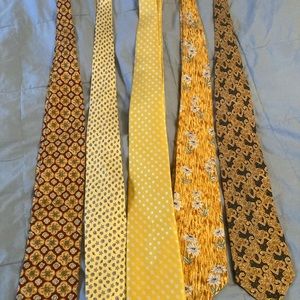 5 for $50 yellow ties , perfect condition fun designs…in perfect condition